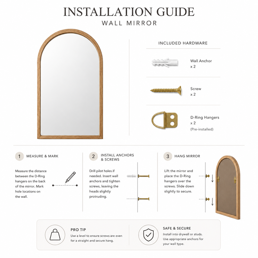 Customizable Arched Wall Mirror